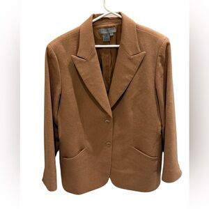 Vintage Bill Burns Signature Camel Hair Blazer Tan Two Button Women’s Size 14